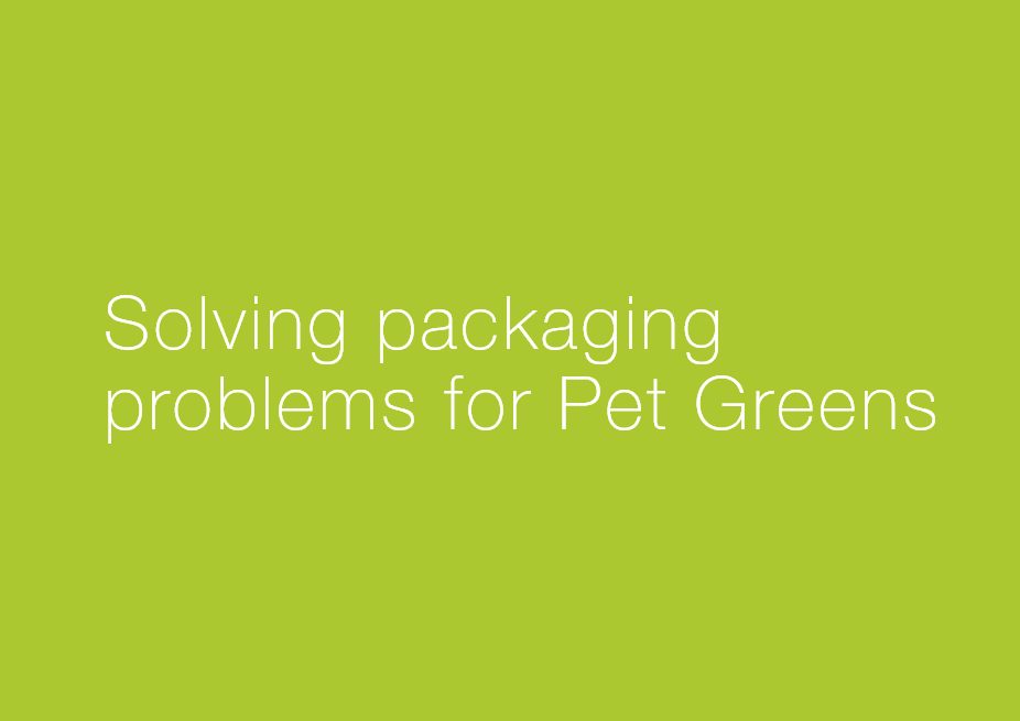 Pet Greens brand characters and packaging artwork